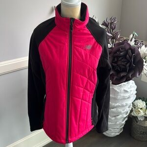 New Balance Women's Vibrant Pink and Black Flannel Jacket. Size Large